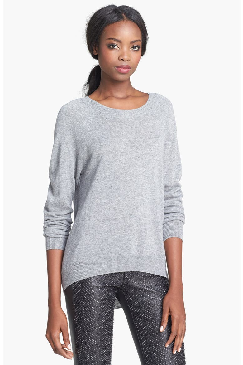 Elbow Patch Cashmere Sweater, Main, color, CEMENT/ BLACK