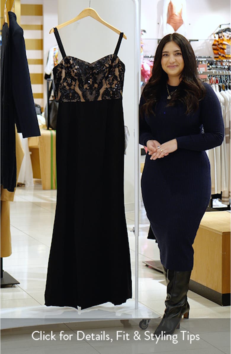 Monique Sequin Lace Bodice Gown, sales video thumbnail