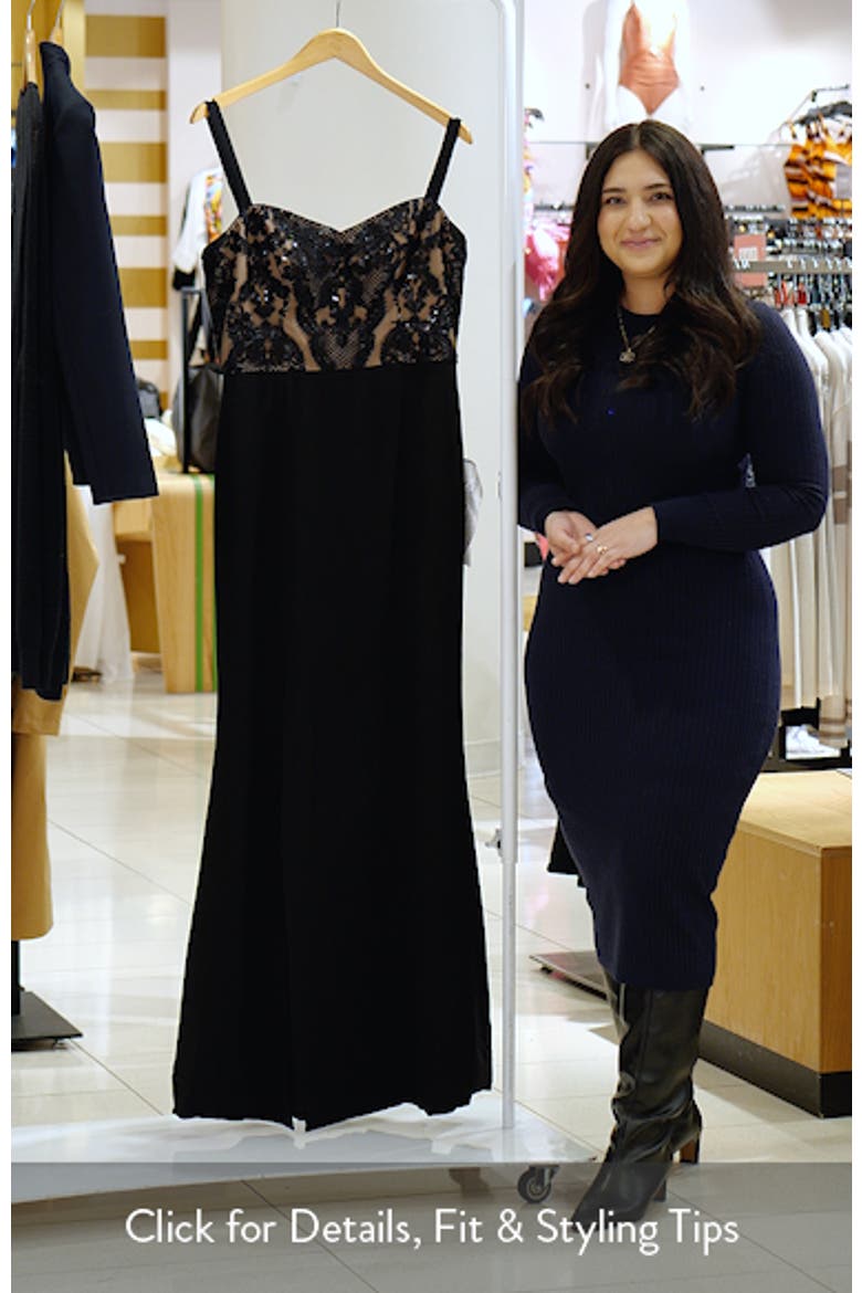 Monique Sequin Lace Bodice Gown video