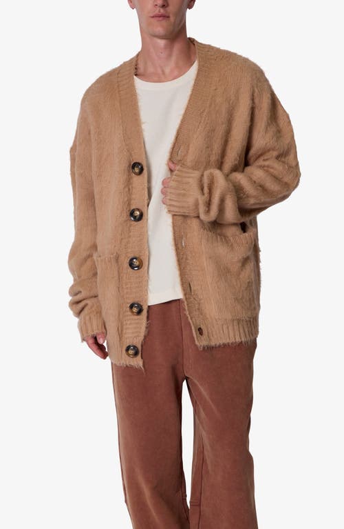 Mnml Elongated Fuzzy Cardigan In Brown