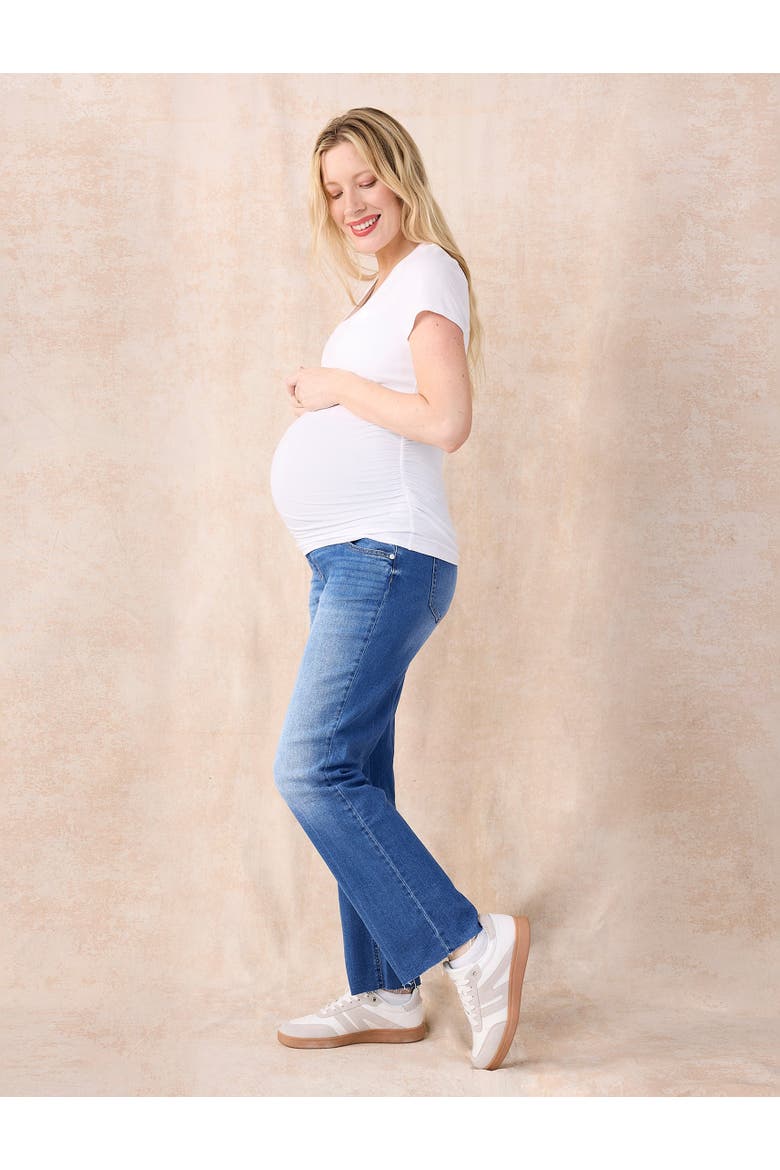 Secret Fit Over the Bump Straight Leg Maternity Denim Jeans, Alternate, color, Medium Wash Jean