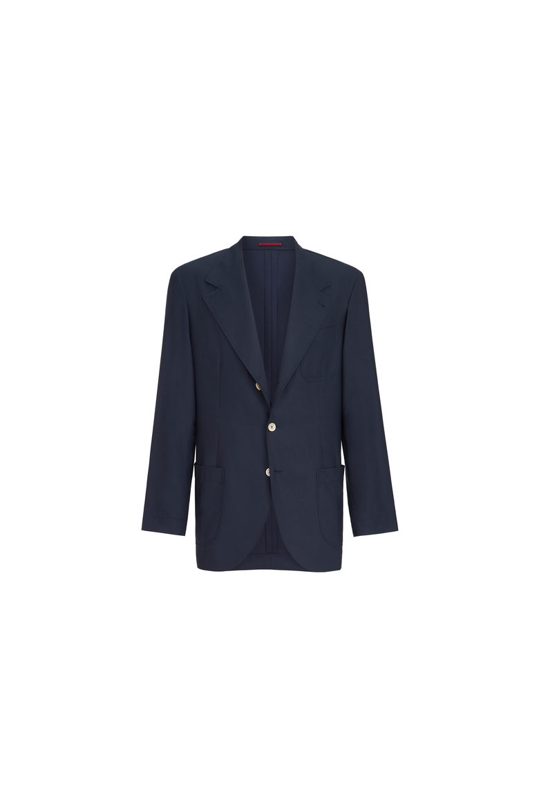 Cashmere Batavia deconstructed blazer with patch pockets, Alternate, color, Blue