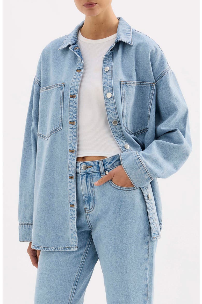 Denim Overshirt, Alternate, color, Soft Blue