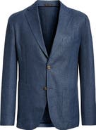 Eleventy Unstructured Plaid Linen & Wool Blend Sport Coat