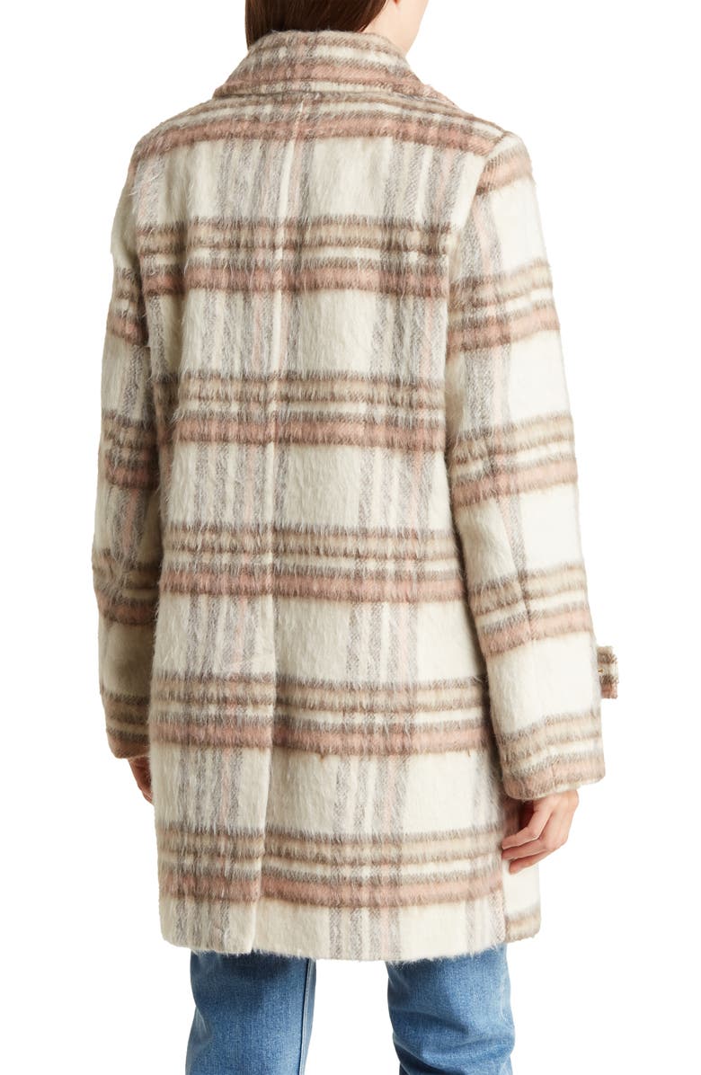 Sam Edelman Plaid Double Breasted A-Line Coat, Alternate, color,