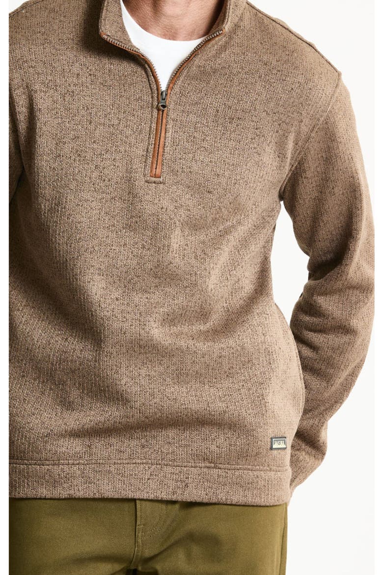 Stretch Sweater Fleece Quarter Zip, Alternate, color, DARK TAUPE