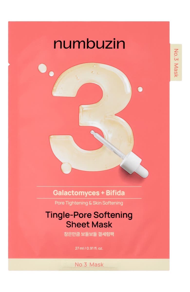 Numbuzin 5-Pack No.3 Tingle-Pore Softening Sheet Masks, Main, color,