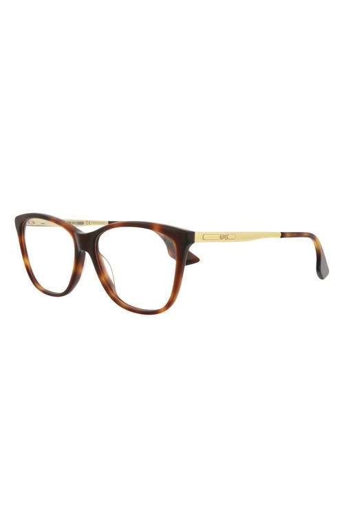 Alexander Mcqueen Mcqueen 54mm Core Square Optical Glasses In Avana Gold Transparent
