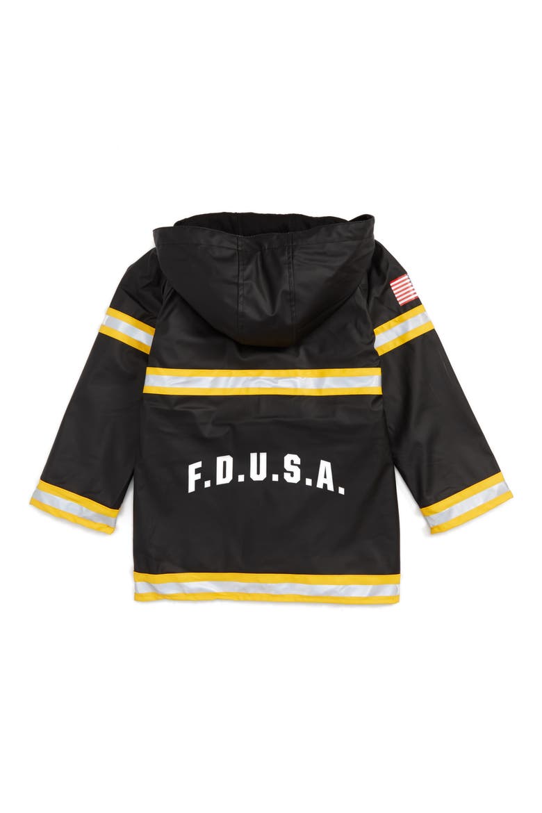 Fire Chief Raincoat, Alternate, color, BLACK