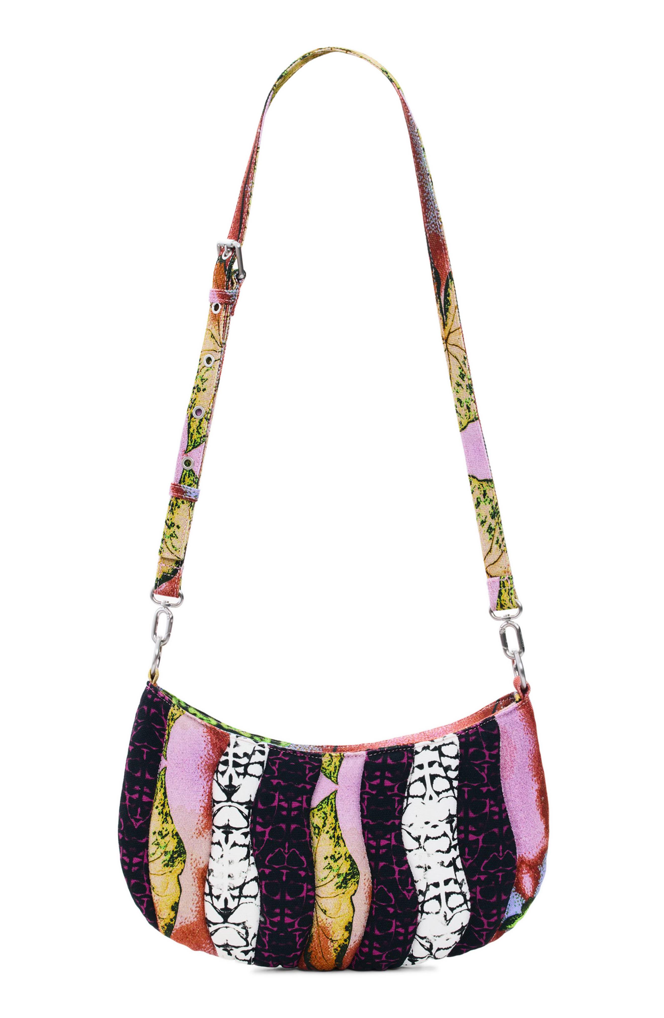 Desigual Cotton Canvas Shoulder Bag, Alternate, color, Red