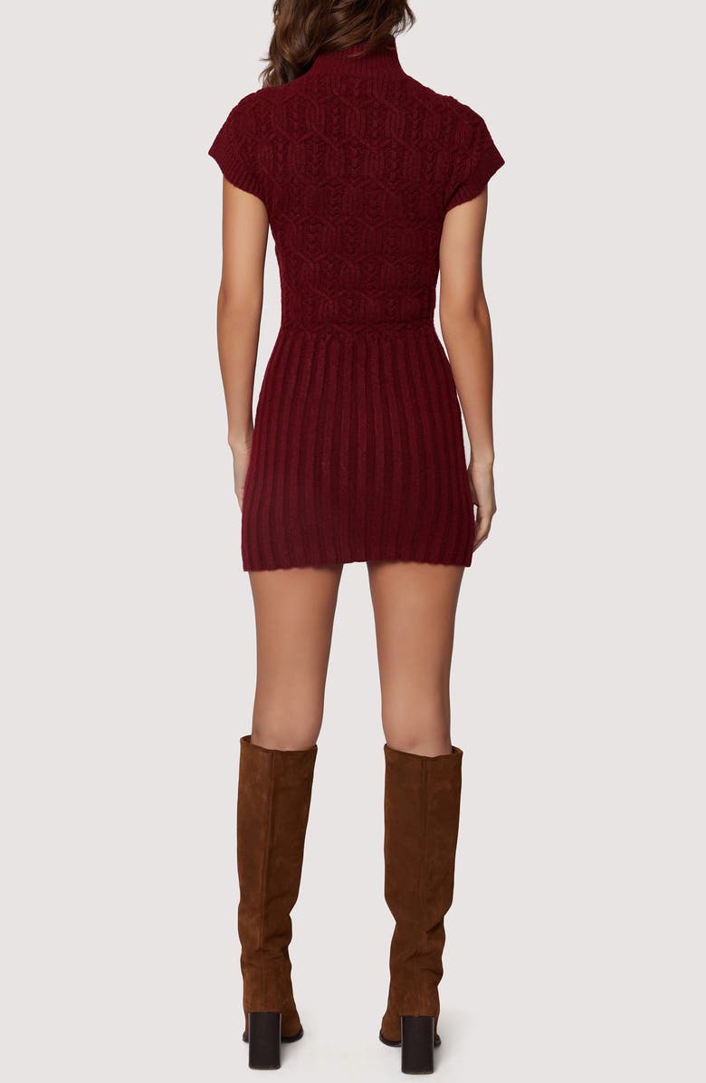 Lost + Wander Beatrice Mixed Stitch Sweater Minidress, Alternate, color, 