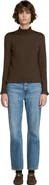 SANDRO Smocked T-shirt with ruffle collar