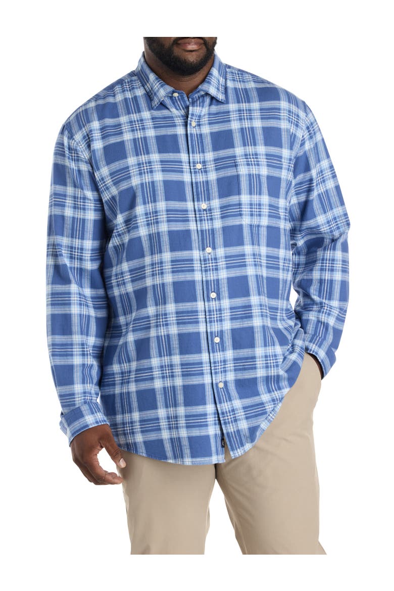 Big & Tall Miacomet Plaid Island Sport Shirt, Alternate, color, MOONSHINE