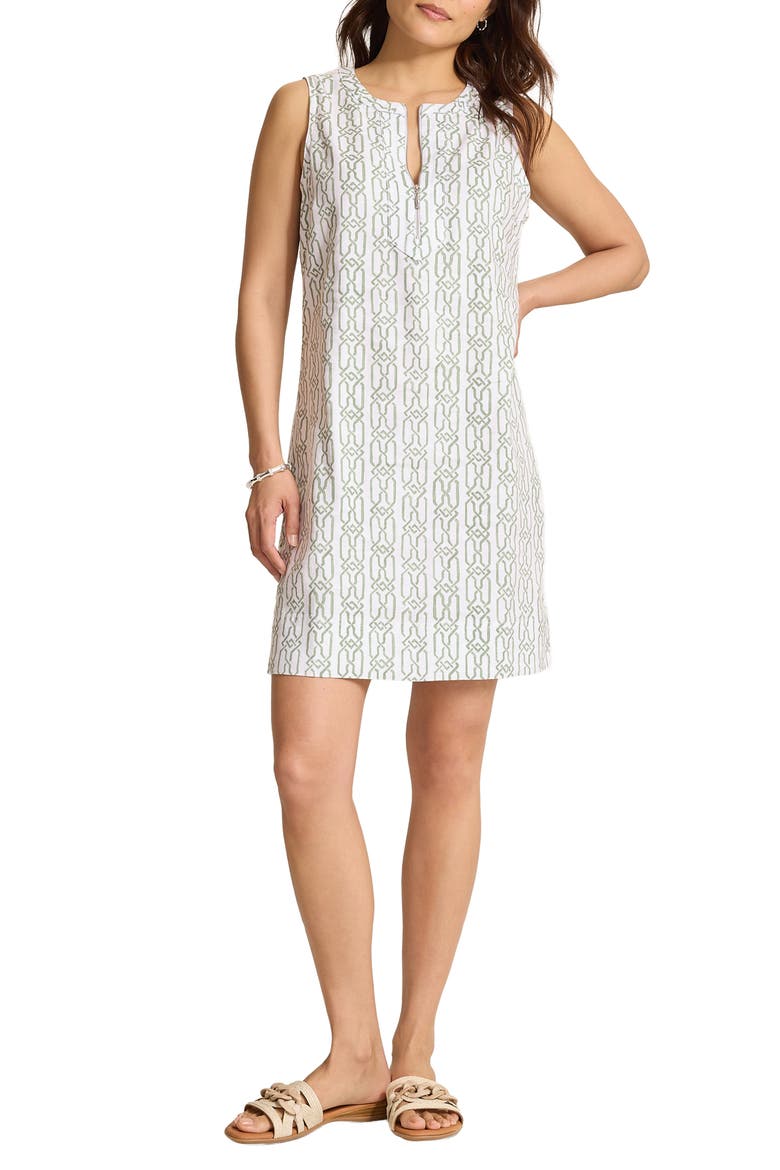 Palm-A-Dora Canopy Shores Half Zip Sheath Dress, Main, color, GRASS