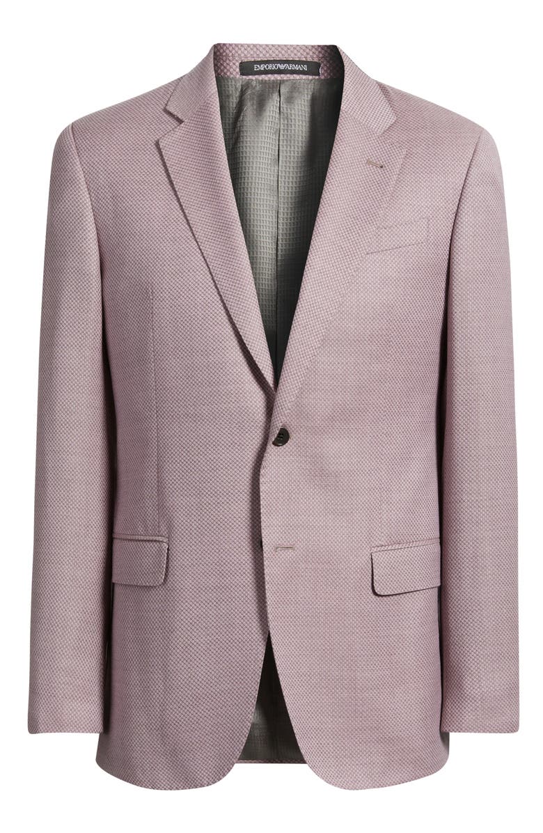 Emporio Armani Dusky Pink Knit Virgin Wool Sport Coat, Alternate, color, Mauve