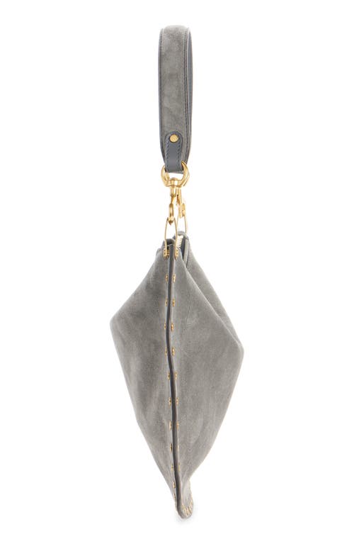 Isabel Marant Oskan Soft Suede Zipped Shoulder Bag In Gray
