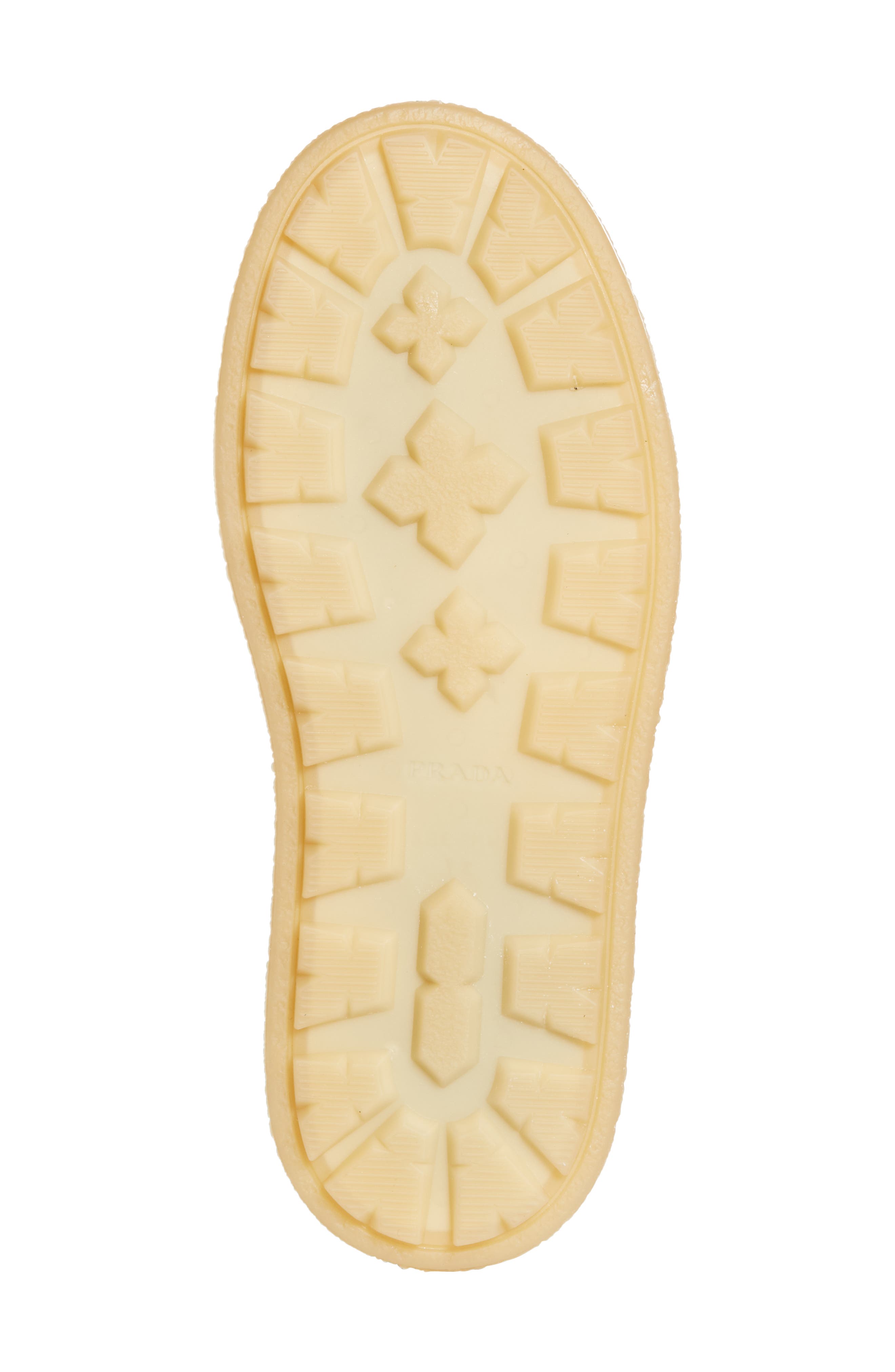 Prada Genuine Shearling Derby Bootie, Alternate, color, Cacao