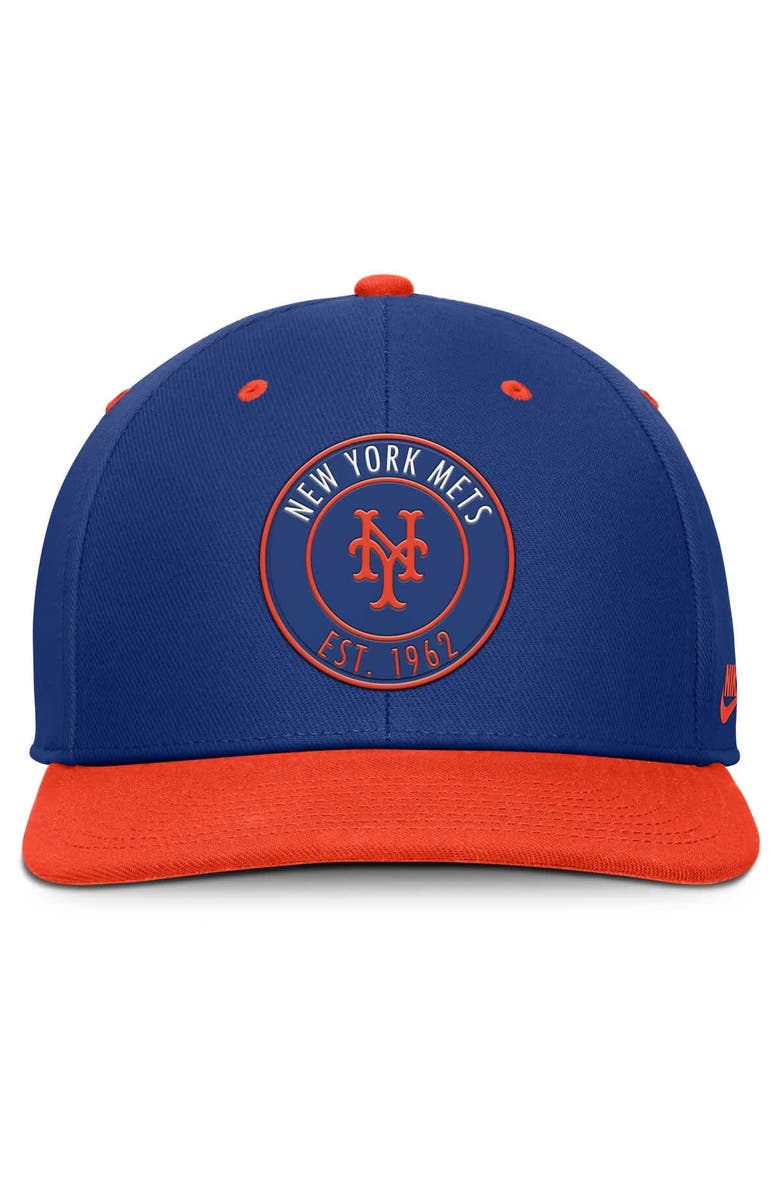 Nike Men's Nike Royal/Orange New York Mets Cooperstown Collection Pro Dri-FIT Snapback Hat, Alternate, color, Royal