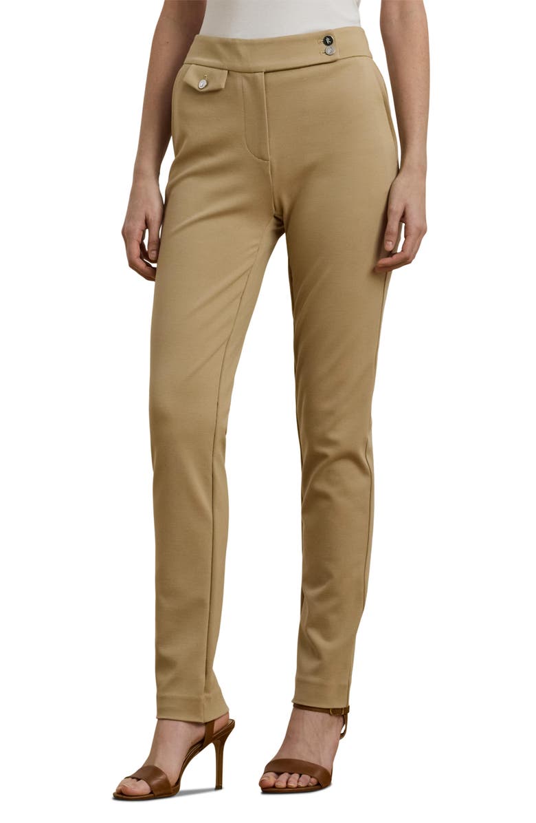 Lauren Ralph Lauren Ponte Ankle Slim Straight Leg Pants, Main, color, 