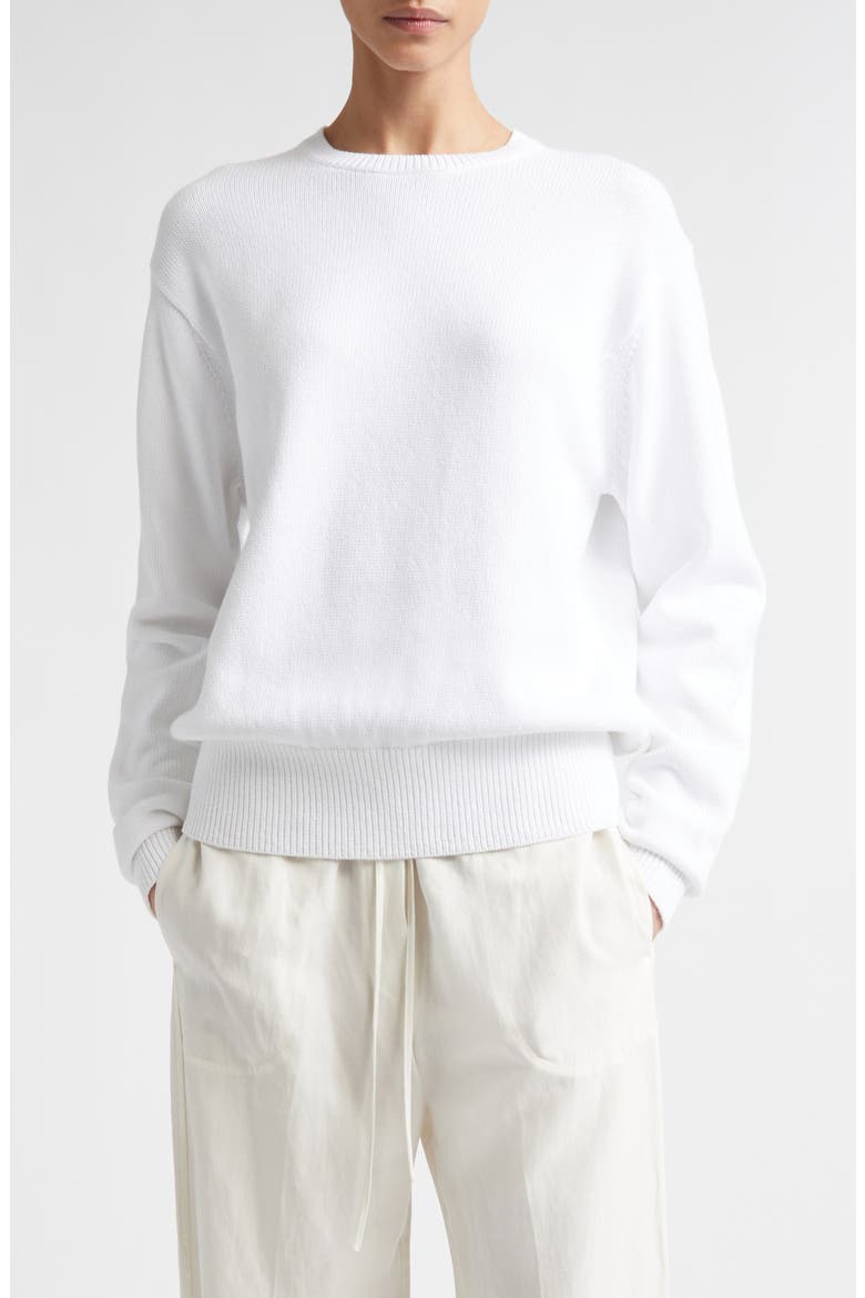 Classic Organic Cotton Crewneck Sweater, Main, color, OPTIC WHITE