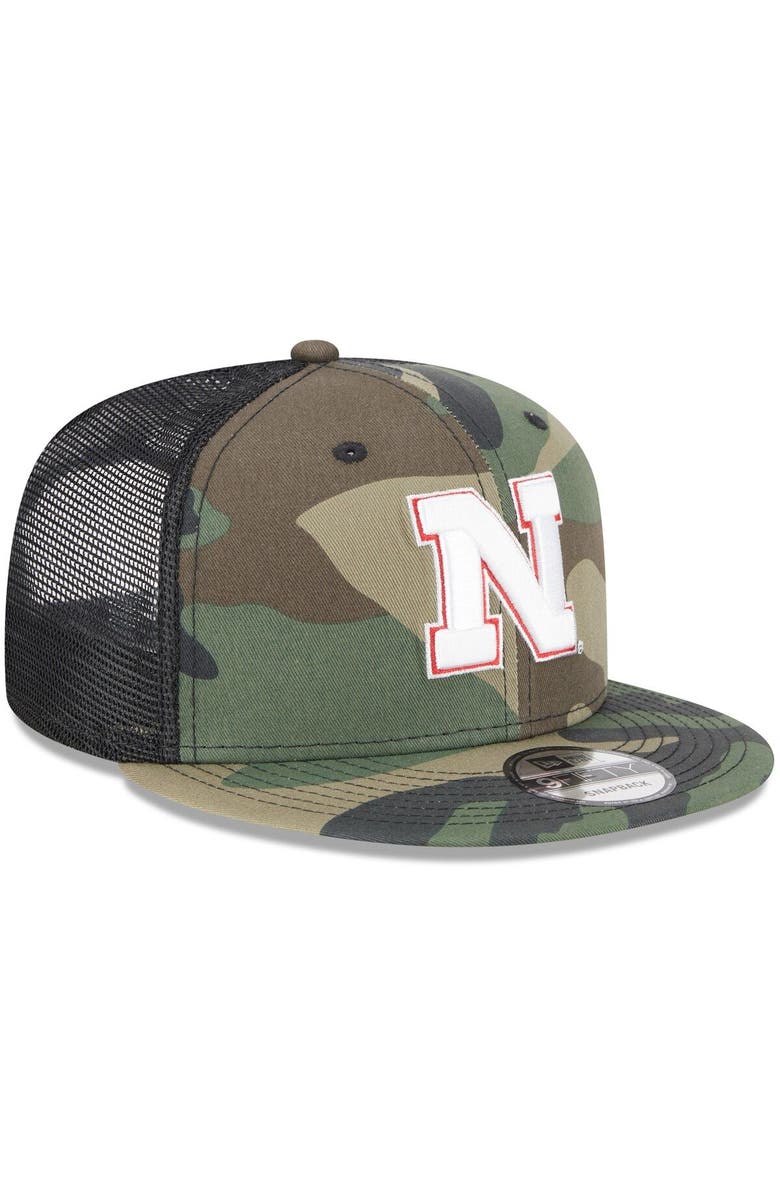 New Era Men's New Era Camo/Black Nebraska Huskers Classic Trucker 9FIFTY Snapback Hat, Alternate, color, 