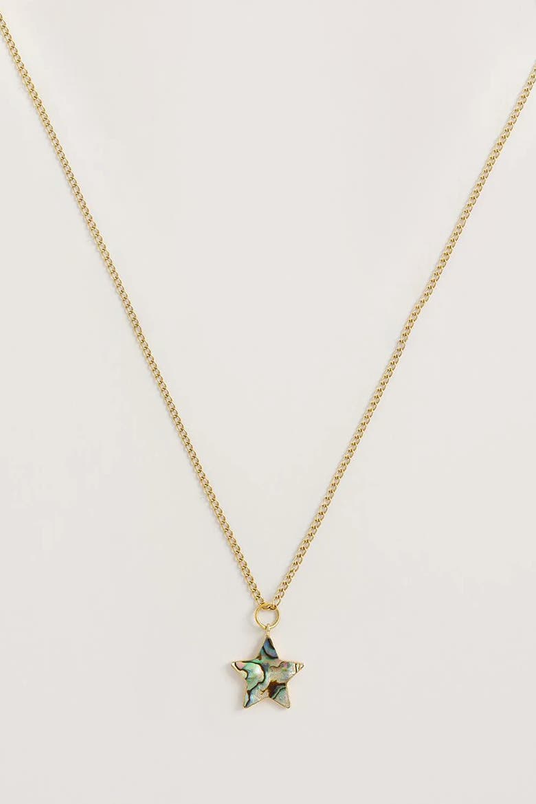 Necklace with Paua Star, Alternate, color, Green