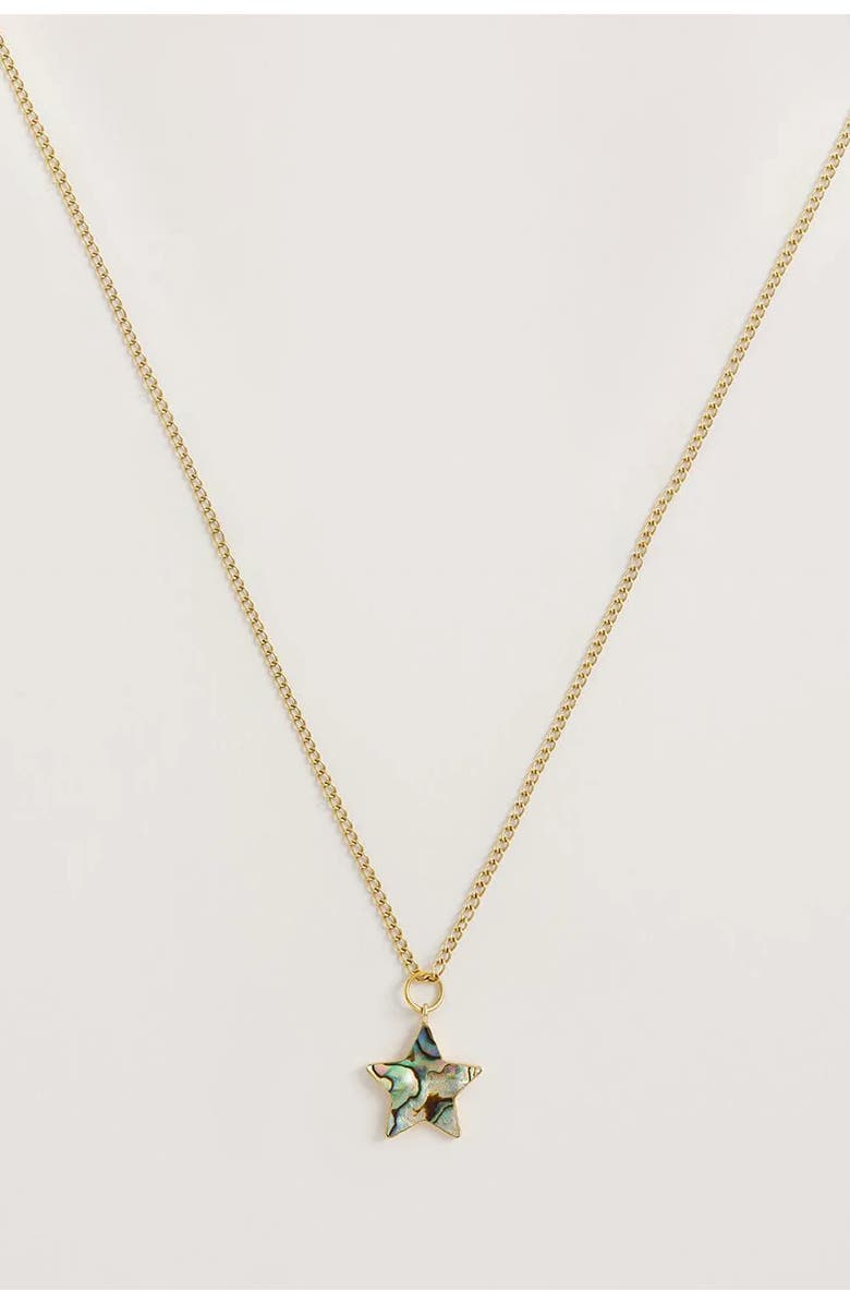 Freya Rose Necklace with Paua Star, Alternate, color, Green