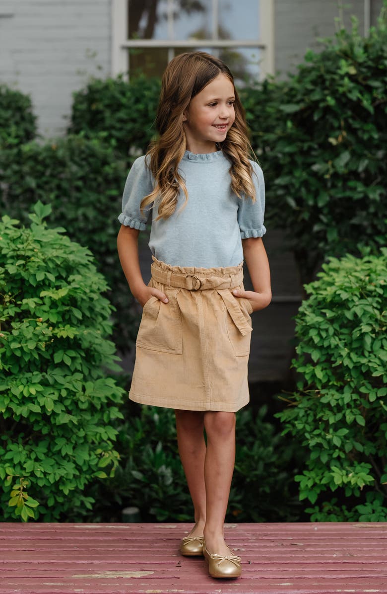 Hope & Henry Baby Girls' Organic Puff Sleeve Sweater, Infant, Alternate, color, Dusty Blue Heather