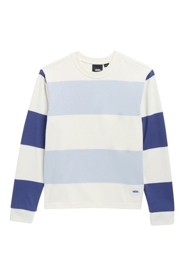 Kids' Rubgy Stripe Cotton Long Sleeve T-Shirt, Main, color, SOFT SLATE