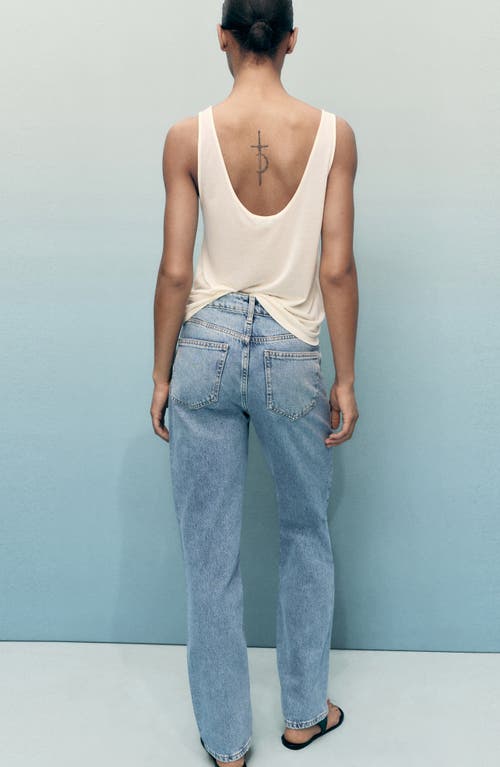 Mango Matilda Mid Rise Straight Leg Jeans In Blue