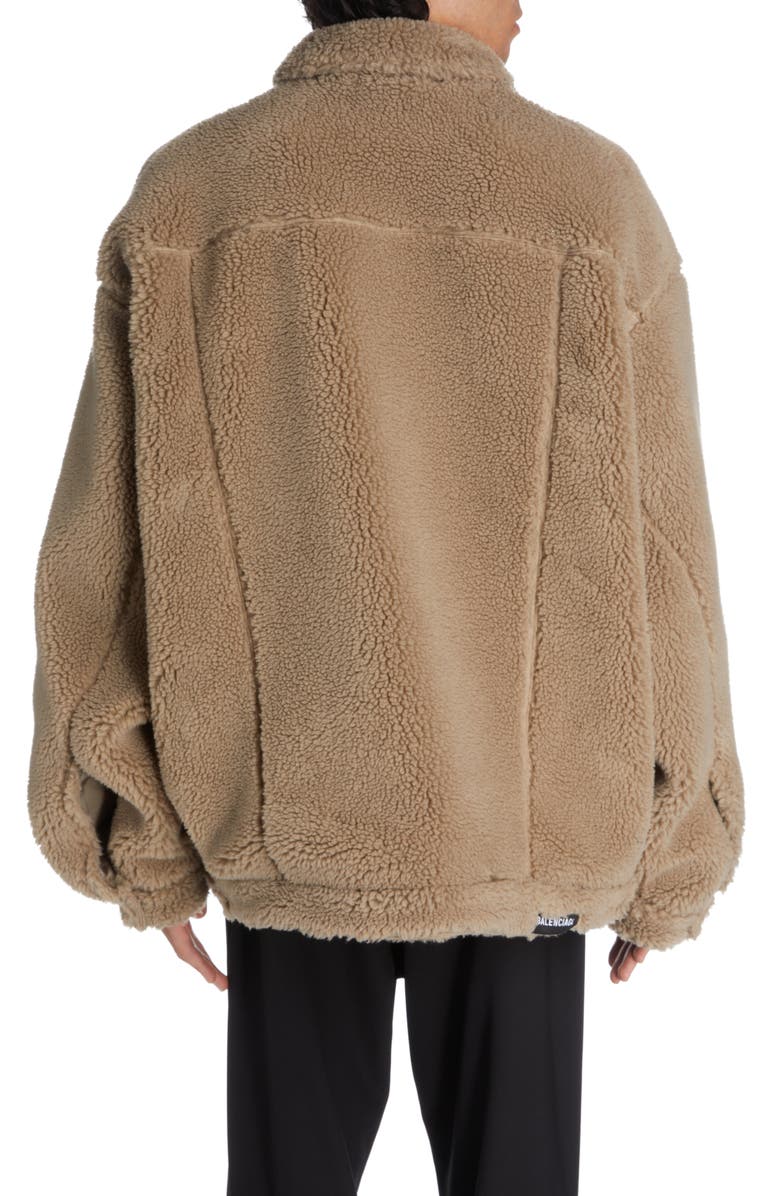 Balenciaga Oversize Faux Shearling Trucker Jacket, Alternate, color, 