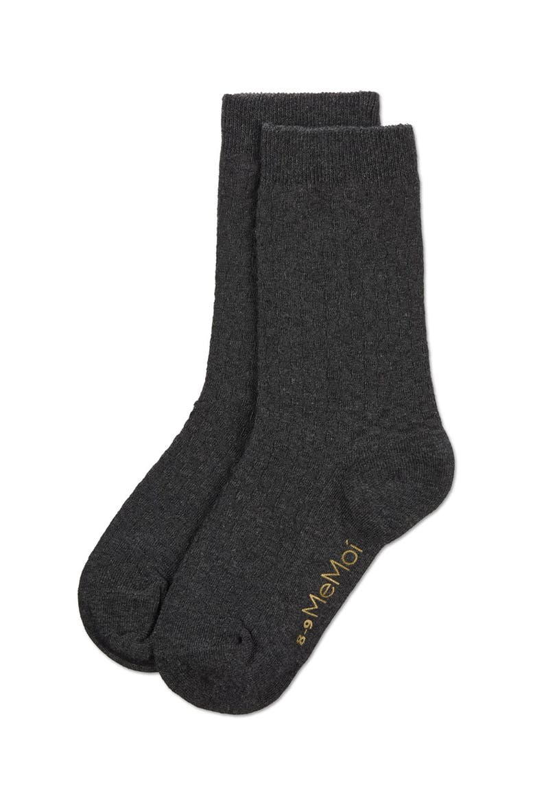 Boys Basket Weave Patterned Combed Cotton Crew Socks, Alternate, color, Gray