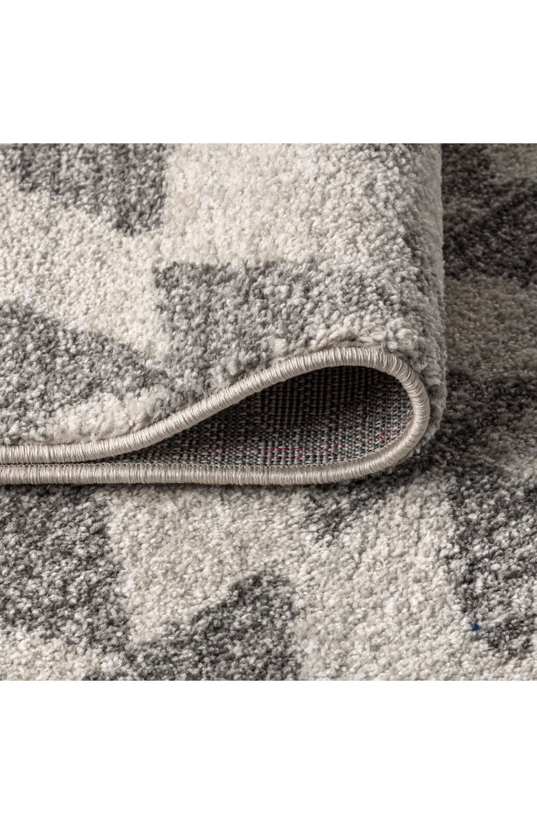 JONATHAN Y Aisha Moroccan Triangle Geometric Round Area Rug, Alternate, color, Cream/Gray