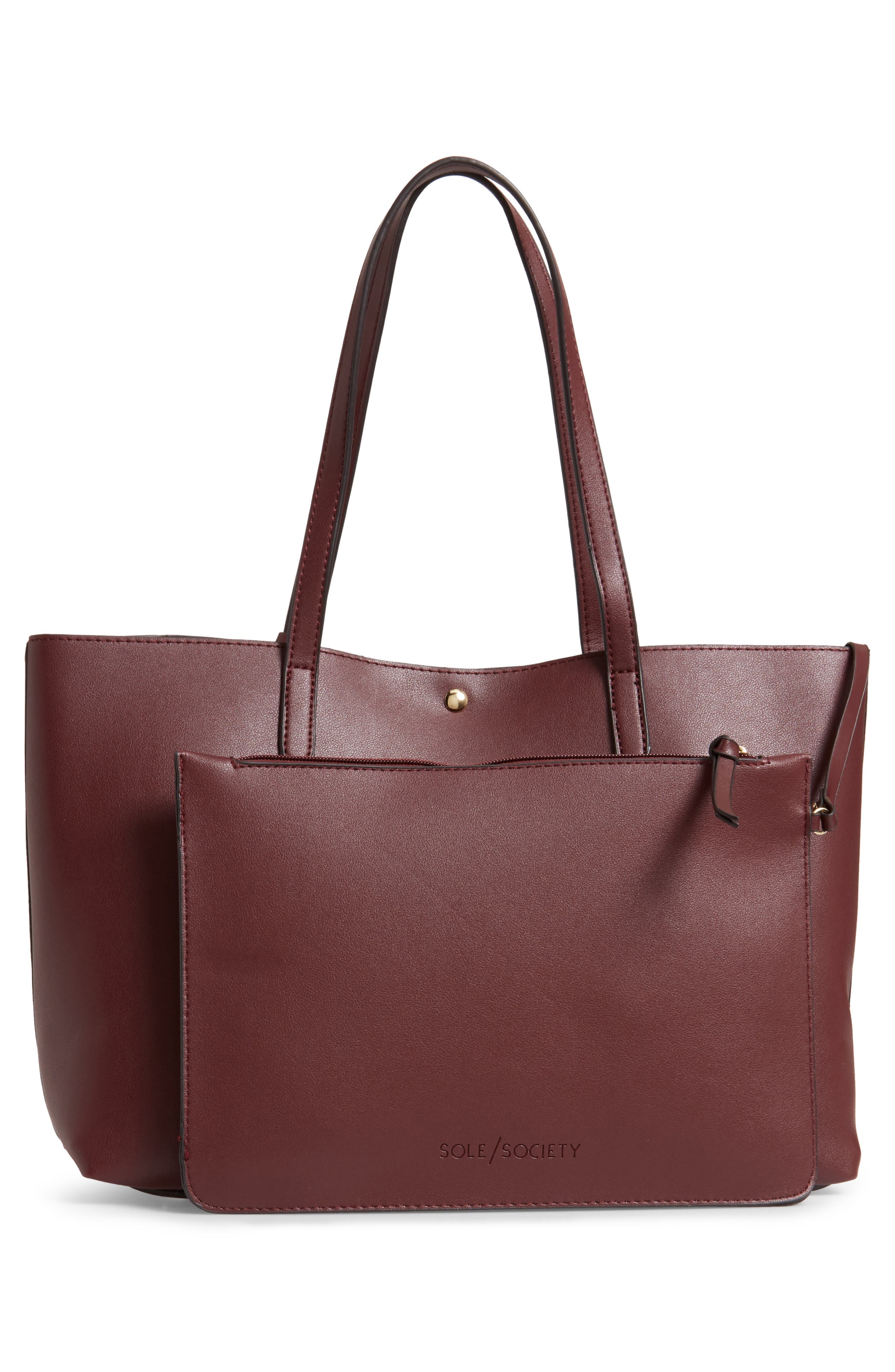 Sole Society Zeda Faux Leather Tote, Alternate, color, 