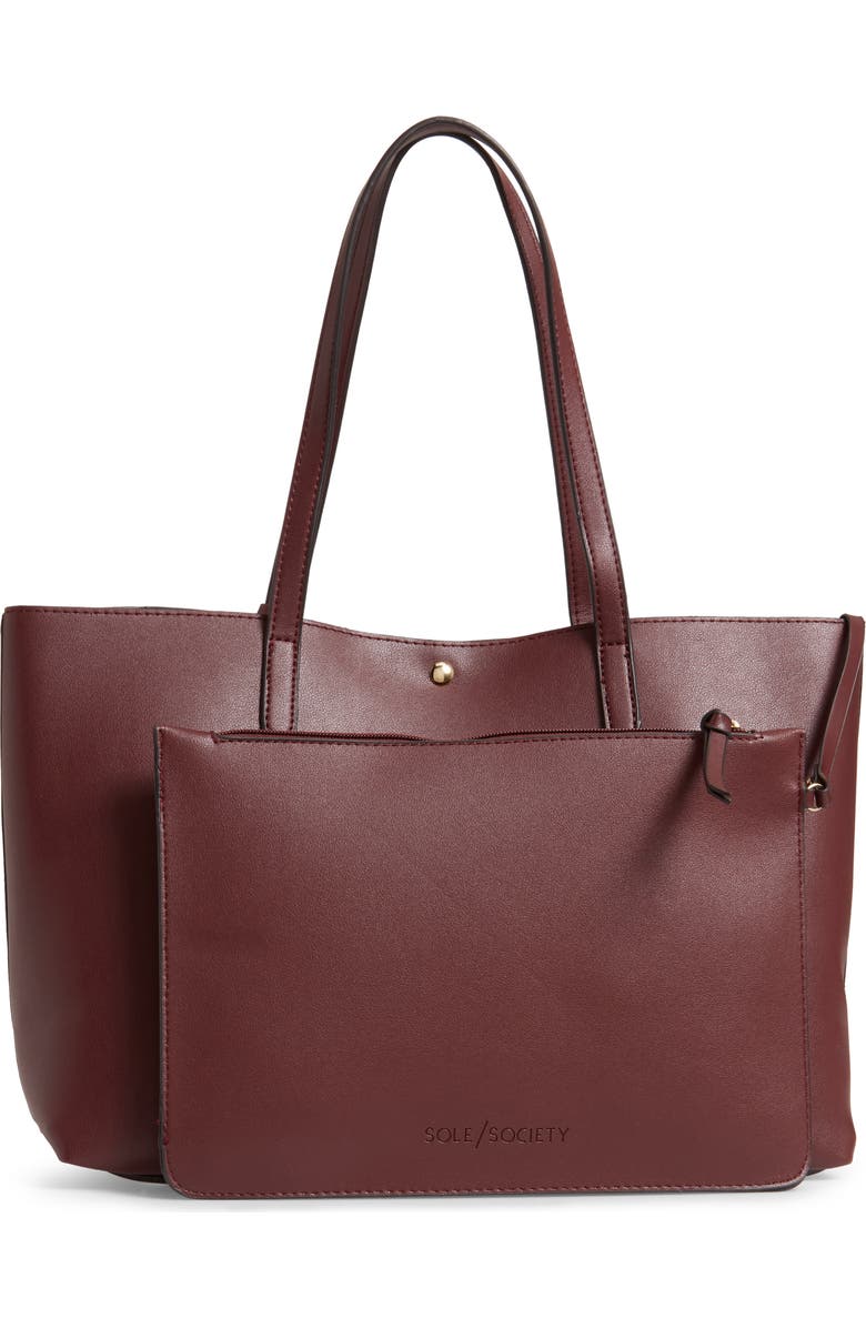 Sole Society Zeda Faux Leather Tote, Alternate, color,