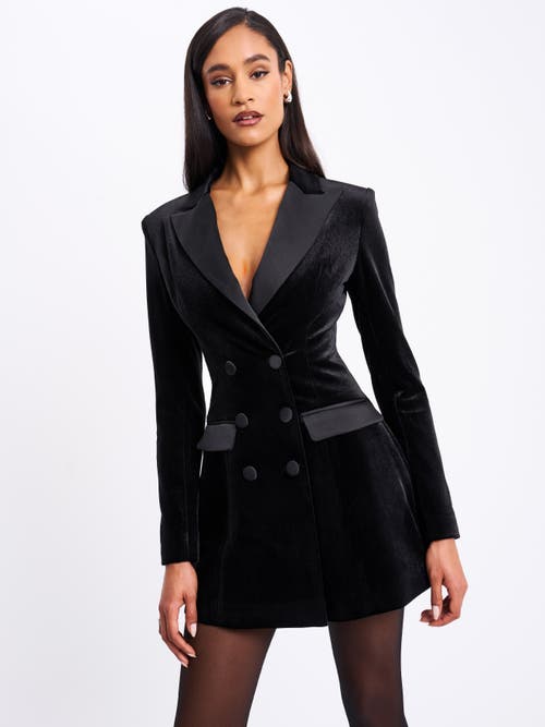 Miss Circle Calista Velvet Blazer Mini Dress In Black