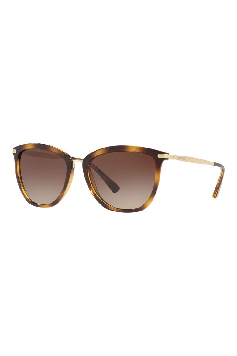 Ralph Lauren 55mm Gradient Cat Eye Sunglasses, Alternate, color, DARK HAVANA