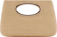 MANGO Woven Faux Leather Frame Clutch