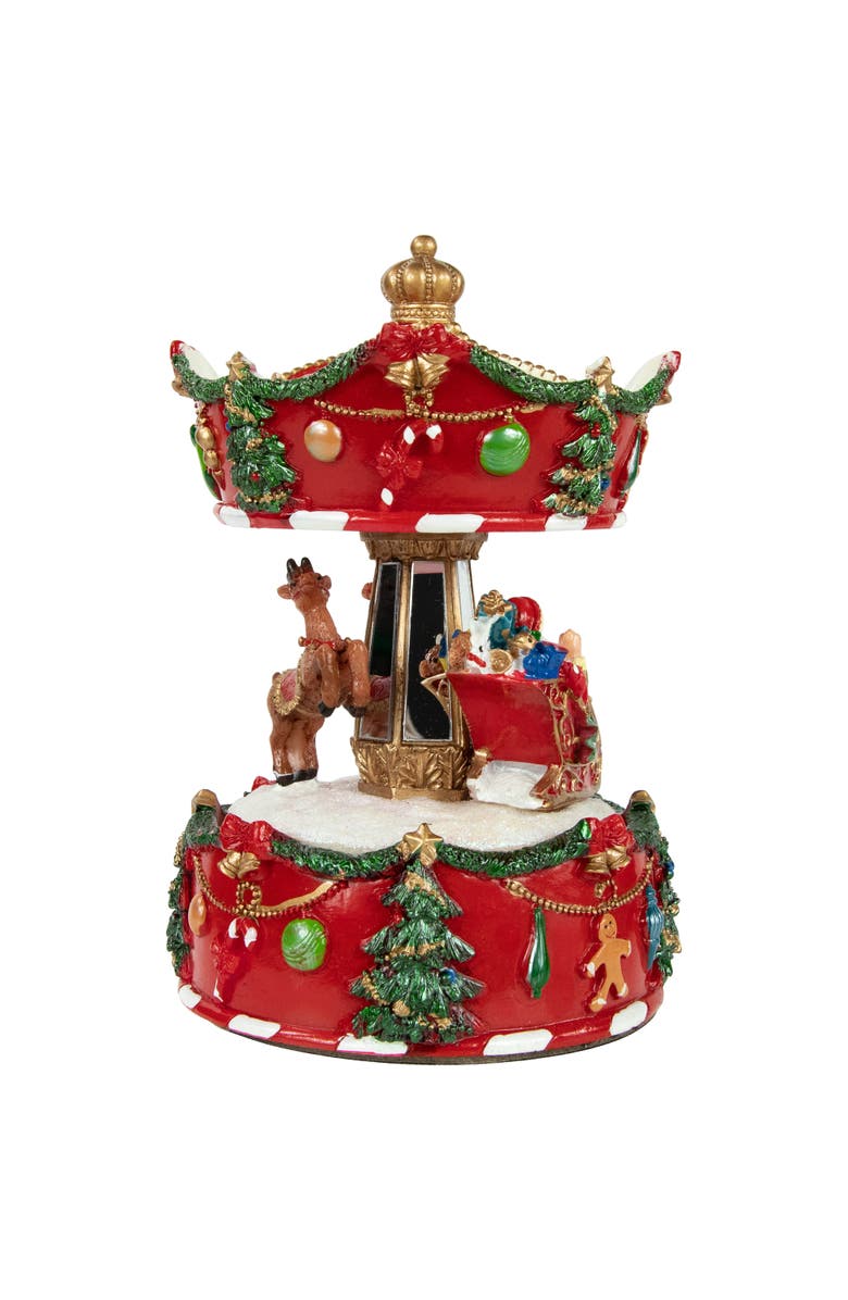 Northlight Santa with Sleigh and Reindeer Animated Musical Christmas Carousel - 6.5", Alternate, color, 