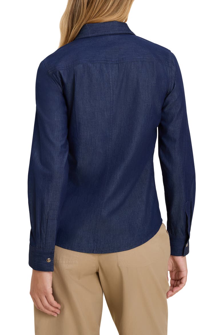 Drapey Denim Shirt, Alternate, color, DARK WASH