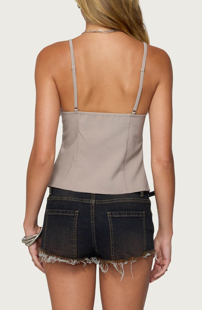 EDIKTED Shay Buckle Split Cutout Camisole, Alternate, color, Light-Gray
