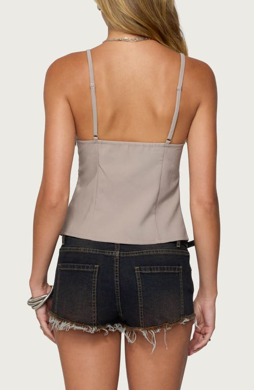 Edikted Shay Buckle Split Cutout Camisole In Gray