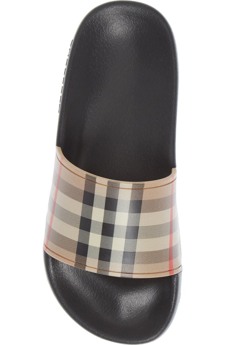 Burberry Check Slide Sandal, Alternate, color,