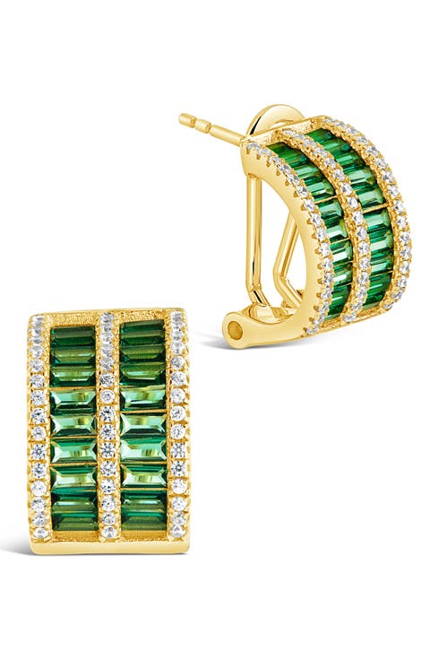 Serena Cubic Zirconia Half Huggie Hoop Earrings