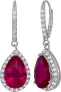 FUZION CREATIONS CZ & Lab-Created Stone Teardrop Earrings