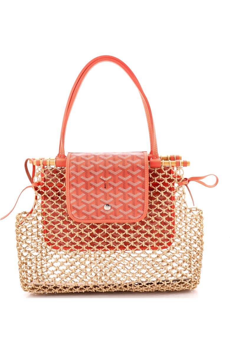 Pre-Owned Goyard Aligre Bag Raffia Net with Coated Canvas, Main, color, Pink