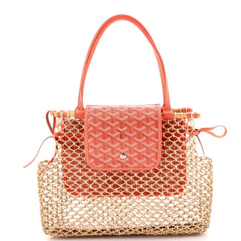 Aligre Bag Raffia Net with Coated Canvas