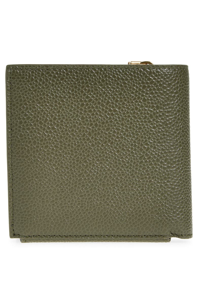 Thom Browne Grained Leather Wallet, Alternate, color, Dark Green