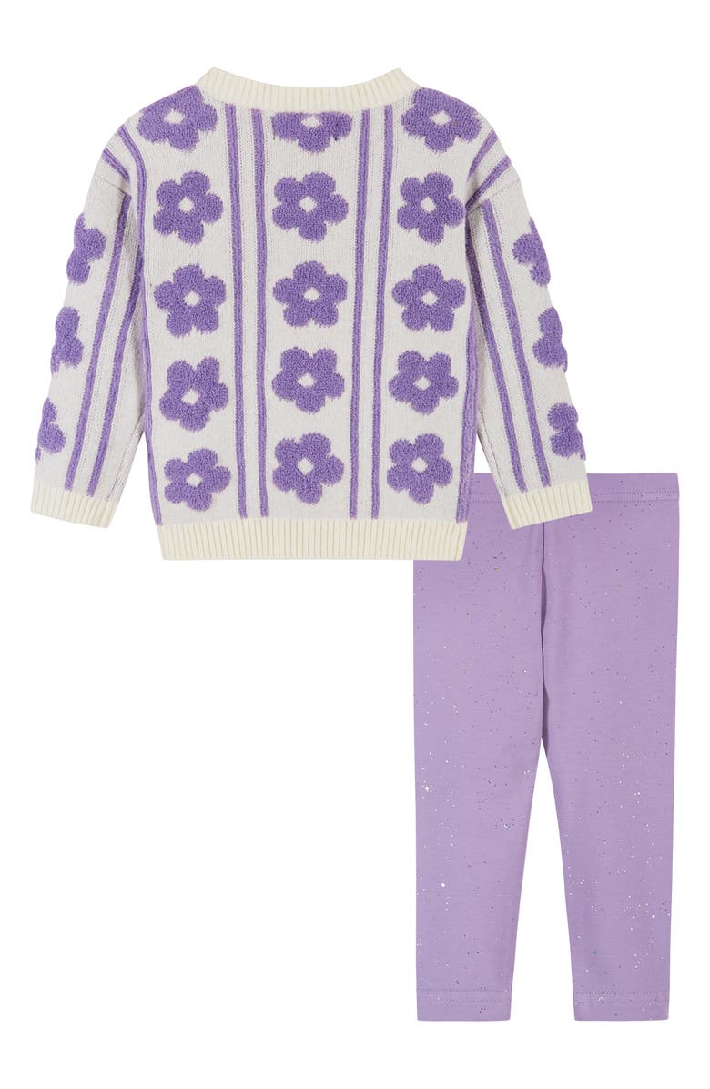 Andy & Evan Floral High Pile Fleece Sweater & Leggings Set, Alternate, color,