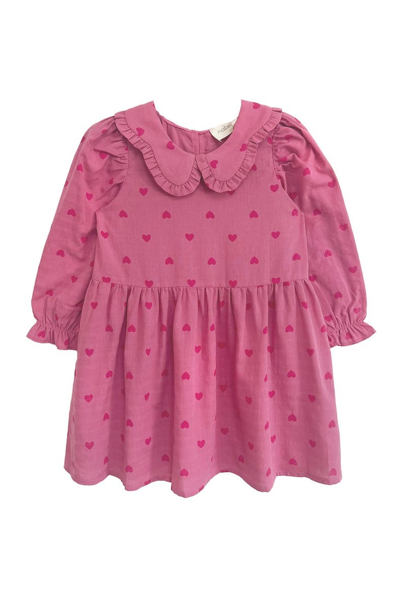 Mabel + Honey Perfect in Pink Hearts Dress, Main, color, Pink